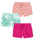 Baby 3-Pack Tie-Dye Pull-On French Terry Shorts 3M