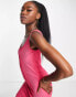 Фото #6 товара Stradivarius seamed bodycon mini dress in pop pink