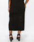 Фото #2 товара Plus Size Sequin Side Contrast Fold Over Midi Skirt