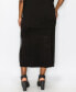 ფოტო #2 პროდუქტის Plus Size Sequin Side Contrast Fold Over Midi Skirt