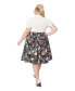 ფოტო #2 პროდუქტის Plus Size Printed Woven Gellar Swing Skirt