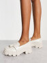 Glamorous chunky tassle loafers in off-white