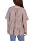 ფოტო #2 პროდუქტის Petite Size Short Sleeve Tiered Blouse