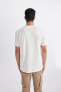 Erkek T-shirt Beyaz V7699az/wt32