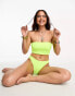 COLLUSION textured high leg bikini bottom in neon yellow