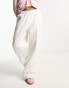 ASOS DESIGN Heavy weight straight leg jogger with pintuck in cream