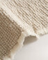 Faded cotton and linen waffle-knit towel