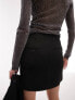 Topshop tailored side split mini skirt in black