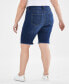 Plus Size Denim Raw-Edge Bermuda Shorts, Created for Macy's