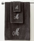 Фото #1 товара Monogram Initial Script Granite & Silver Fingertip Towel, 11" x 18"