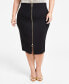 ფოტო #1 პროდუქტის Plus Size Zip-Front Pencil Skirt, Created for Macy's