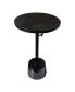 Фото #3 товара Aluminum Frame Round Side Table With Marble Top And Adjustable Height, Black