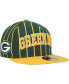 Men's Green, Gold Green Bay Packers Pinstripe City Arch 9FIFTY Snapback Hat