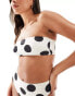 Фото #1 товара ASOS DESIGN Cindy bandeau bikini top in mono spot