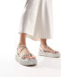 Фото #2 товара Simmi London Sea chunky flat sandal in embellished silver