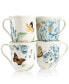 Фото #1 товара Set of 4 Butterfly Meadow Blue Assorted Mugs