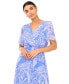 Women's Tropical-Print Smocked-Waist Flutter-Sleeve Maxi Dress