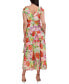 Woman's Printed V-Neck Tie-Straps Tiered Dress