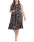 Фото #3 товара Plus Size Dot-Print Belted Dress