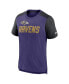 Фото #3 товара Men's Heathered Purple, Heathered Black Baltimore Ravens Color Block Team Name T-shirt