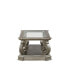 Northville Coffee Table in Antique Silver & Clear Glass