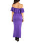 ფოტო #2 პროდუქტის Women's Off Shoulder Ruffle Detail Maxi Dress
