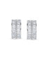 Art Deco Style Bridal Statement AAA CZ Half Hoop Baguette Earrings For Women Wedding Prom Holiday Formal Party Clip On