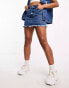 Фото #4 товара Karl Kani denim mini skirt with raw edge in blue