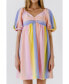 Women's Multi Color Stripe Babydoll Dress