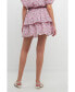 Фото #4 товара Women's Floral Tiered Mini Skirt