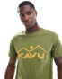 Kavu heritage front logo t-shirt in khaki