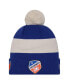 Фото #1 товара Men's Blue FC Cincinnati 2024 Kick Off Collection Cuffed Knit Hat with Pom