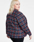 ფოტო #2 პროდუქტის Plus Size Tweed Faux-Double-Breasted Blazer, Created for Macy's