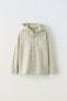 Linen blend hooded overshirt