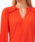 Women's Smocked Shoulder Blouson-Sleeve Top