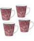 Фото #1 товара Colorkraft Essence Garnet 4 Piece Mug Set, 12 oz