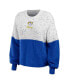 ფოტო #3 პროდუქტის Women's White, Royal Los Angeles Rams Lighweight Modest Crop Color-Block Pullover Sweater