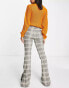 Фото #2 товара Noisy May flared trousers in grey & cream check