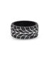 ფოტო #1 პროდუქტის Racer Swag Design Tire Tread Rhodium Plated Sterling Silver Black Diamond Ring