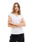 Фото #1 товара Vila slinky v neck t-shirt in white