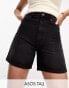 ASOS DESIGN Tall – Dad-Jeansshorts in verwaschenem Schwarz Черный, 36 - фото #1