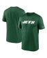 Фото #1 товара Men's Green New York Jets Legend Wordmark Performance T-shirt