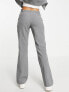 COLLUSION flared trousers with waist strap detail in grey co ord