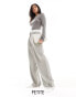 Фото #2 товара 4th & Reckless Petite exclusive tailored boxer waist detail wide leg trousers in grey