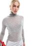 Фото #3 товара & Other Stories fine knit roll neck long sleeve jumper in grey