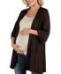 Open Front Elbow Length Sleeve Maternity Cardigan