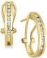 ფოტო #1 პროდუქტის Diamond J-Hoop Earrings (1/4 ct. t.w.) in Sterling Silver or 14K Gold-Plated Sterling Silver