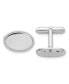 Kelly Waters Rhodium-plated Polished Beaded Oval Engravable Cuff Links