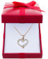 ფოტო #2 პროდუქტის Diamond Swirl Heart Pendant Necklace (1/2 ct. t.w.) in Sterling Silver, 14k Gold-Plated Sterling Silver, or 14k Rose Gold-Plated Sterling Silver