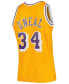 Фото #4 товара Men's Shaquille O'Neal Gold-Tone Los Angeles Lakers Hardwood Classics 1996-97 Swingman Jersey